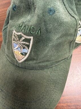 Olive Green Jamaica Embroidered Baseball Cap